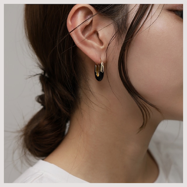 Hoop pierce -Gold×Black-