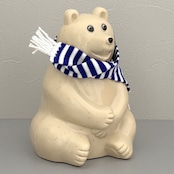 2025年限定 マフラー付き 白くま貯金箱/Polar Bear Money Box