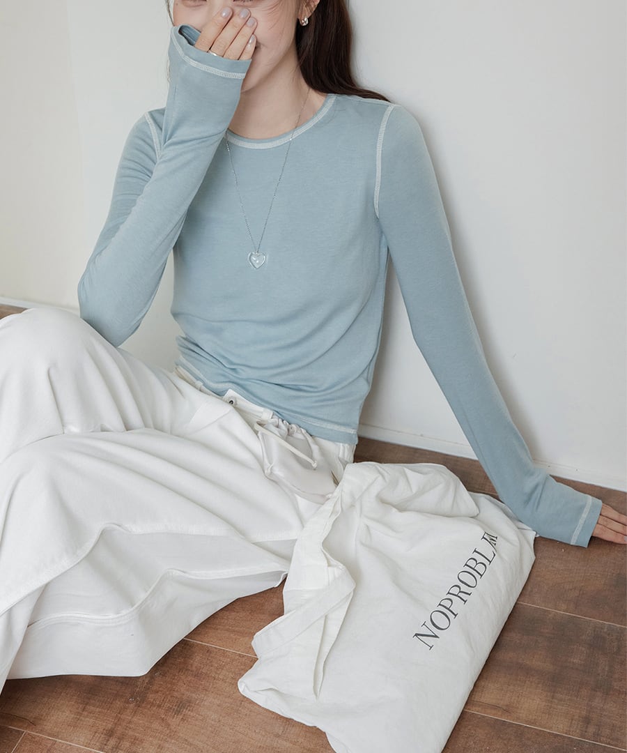 テンセルニット◆長袖Tシャツ【t-10764】