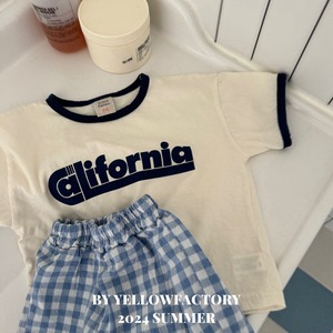 【 yellow factory】カリフォルニアTシャツ 80〜120cm アイボリー240531