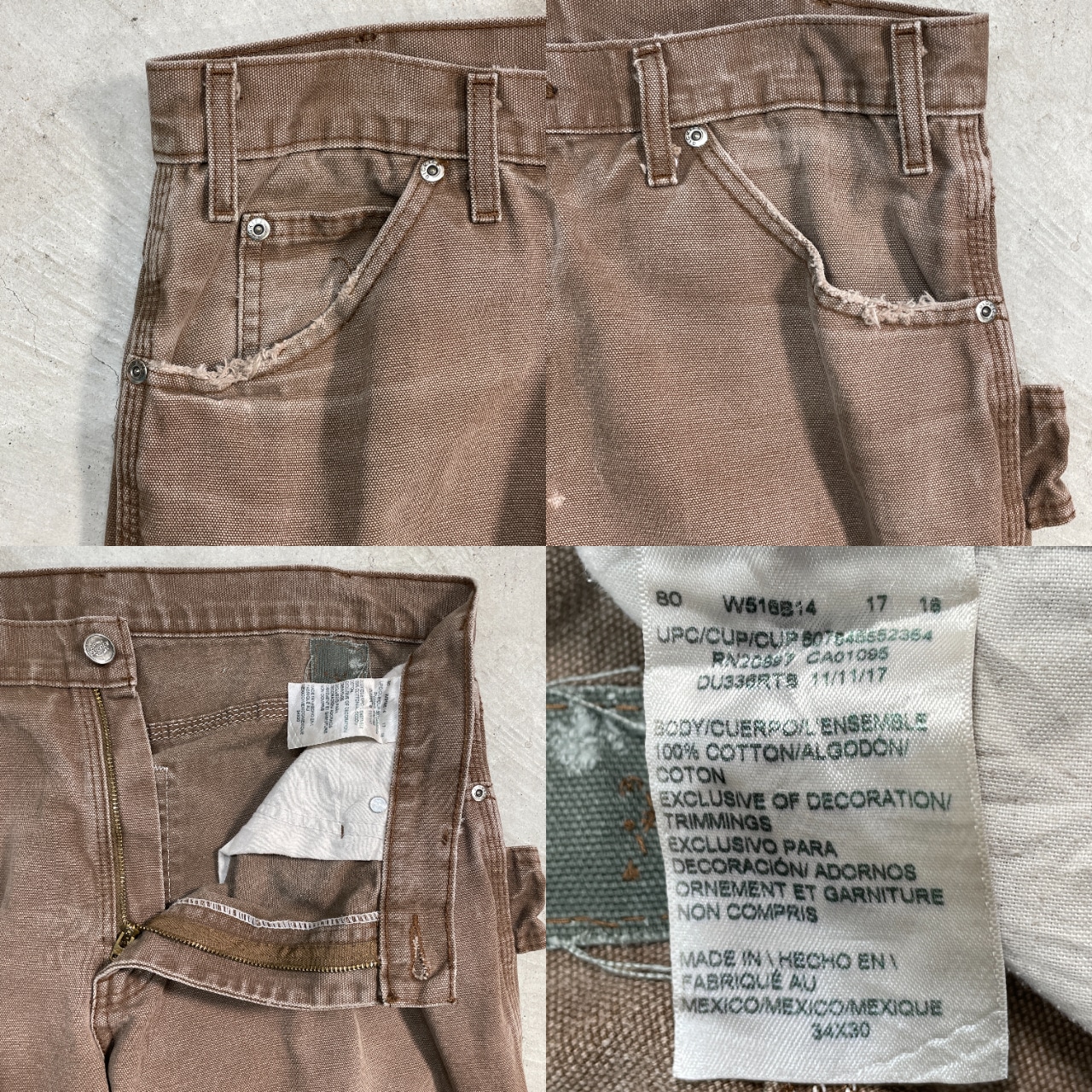Dickies ディッキーズ ダックパンツ ペインターパンツ メンズW34 古着 