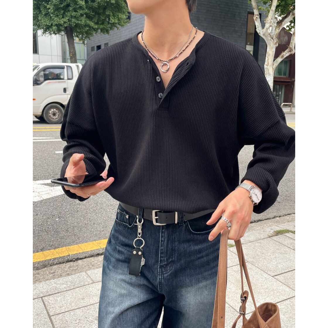 ベーシックヘンリーロングT｜Basic Henley Long Tee 【k146】 | PAY ID