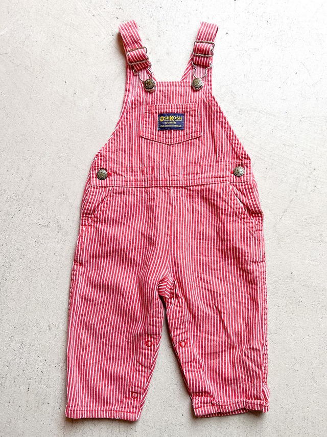 【90-95cm】VINTAGE 80's オシュコシュ ヒッコリー オーバーオール【10081】※