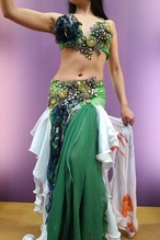 エジプト製 ベリーダンス衣装 グリーン