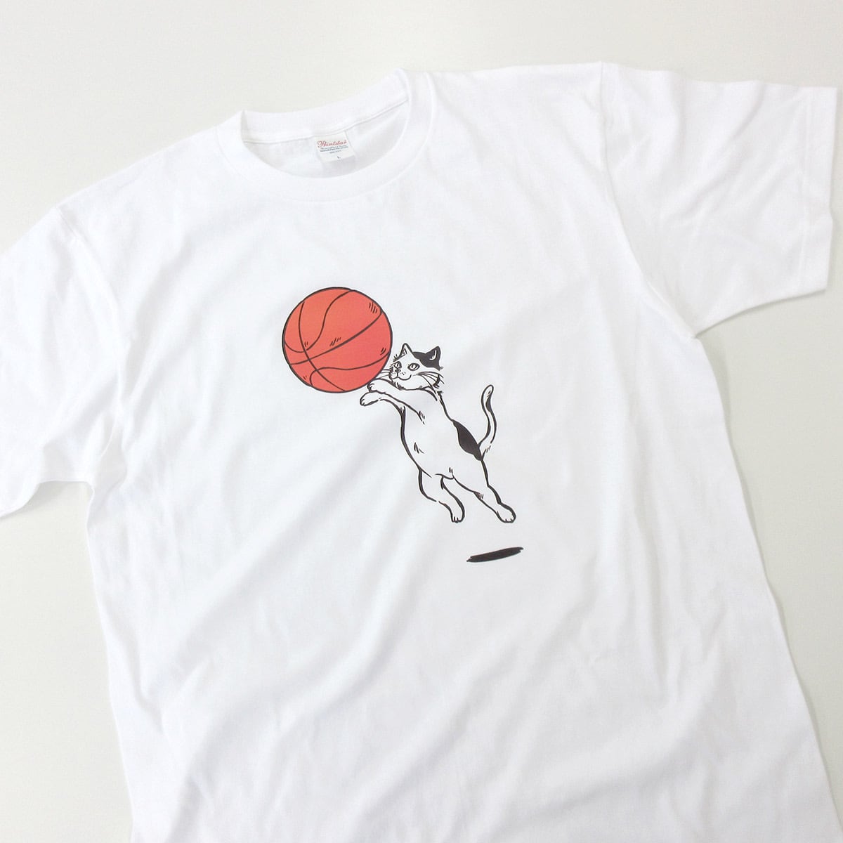 東山高校バスケットボール部 Tシャツ ねこ にゃんこ バスケ シュート Tシャツ cat55 イラスト 猫 ねこ ネコ