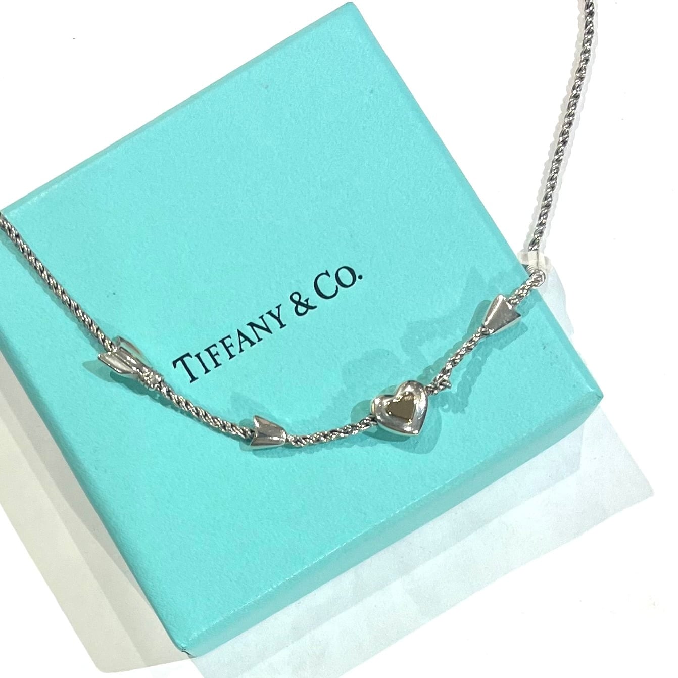 希少【TIFFANY&CO.】2241 18K×silver925コンビ ハートアロー ロープ