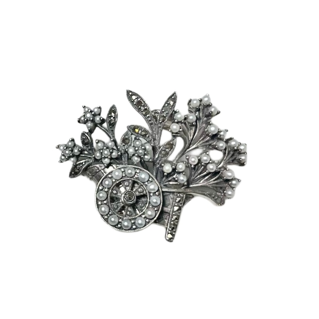 ROKUZAN silver flower brooch or pendant top