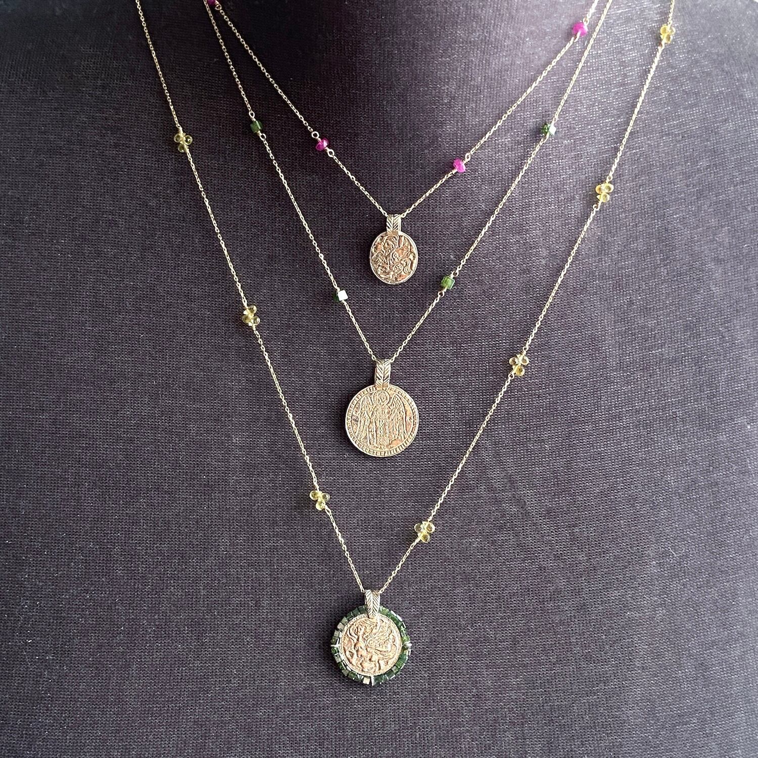 K10xGR Diamond Etched Pendant -Siren / 10金xGRダイアモンド