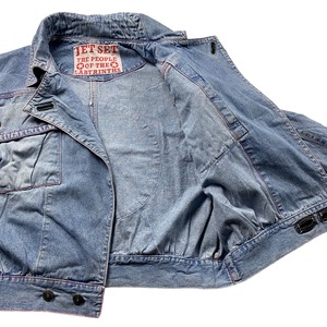 old back paint denim riders jacket