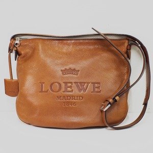 LOEWE ロエベ ヘリテージ ショルダーバッグ　レザー　ブラウン　