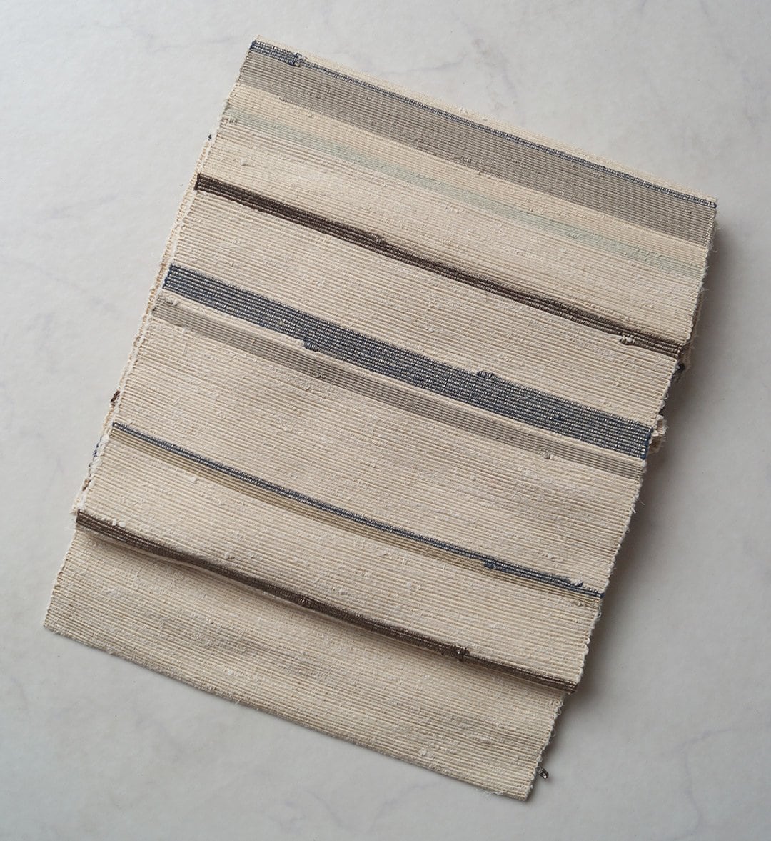 【なごや帯】ナチュラルカラー 横段 八寸紬なごや帯