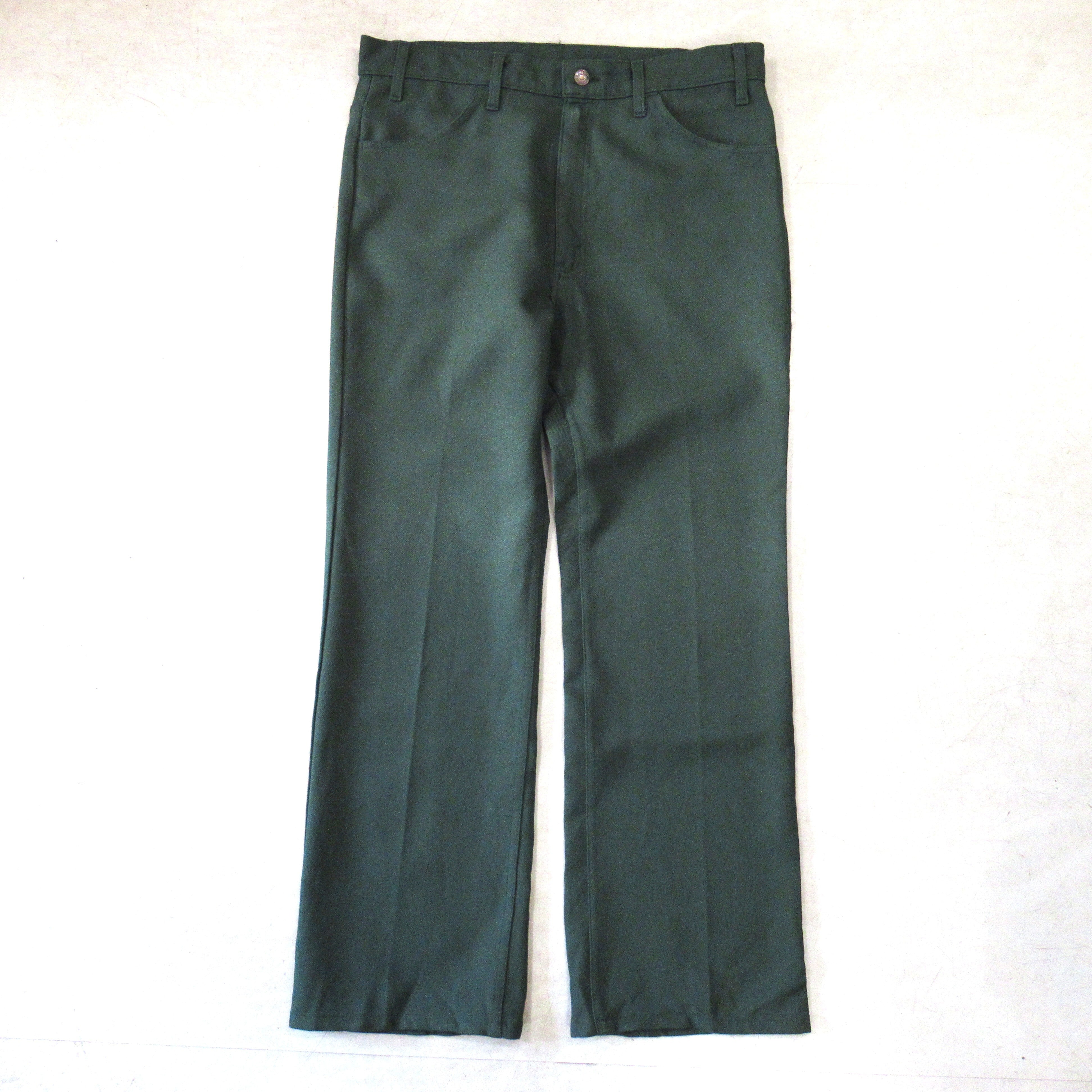Levi's 517 ダークグリーン スタプレ W33 L30 usa製　90s デッドストック☆90s USA製 Levi'sリーバイス 517 ポリエステルパンツ