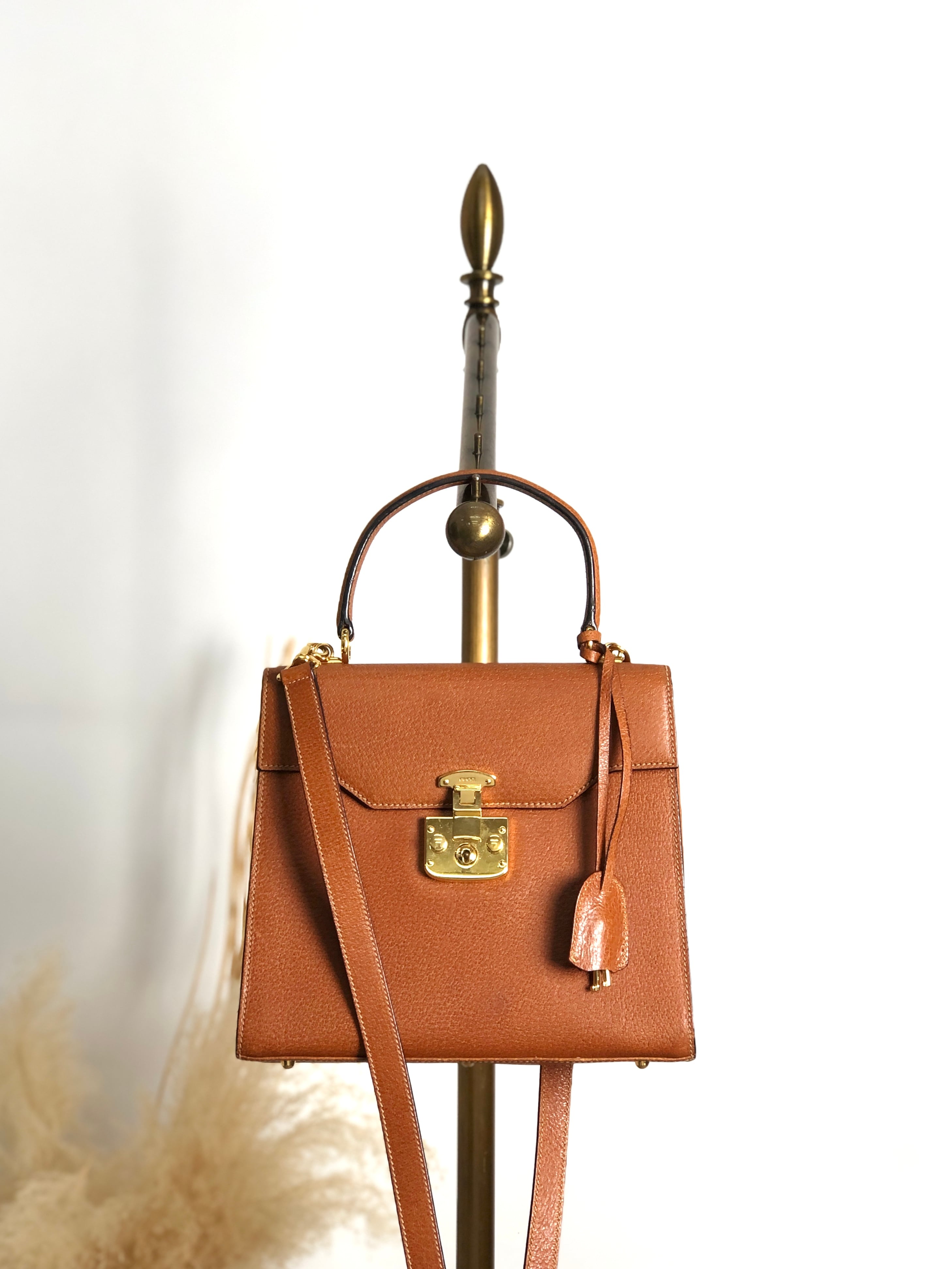 GUCCI グッチ レディロック ショルダーバッグ ブラウン レザー 2WAY vintage ヴィンテージ オールド 8xrv5h
