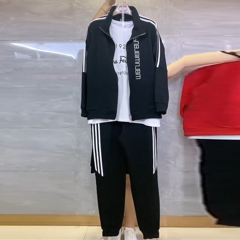 プラスサイズの女性の秋の服2020新しいファットシスターセータースリムで年齢を減らすウエスタンスタイルのスポーツカジュアルパンツスリーピーススーツ ミックスインファッション61601744302