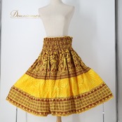 フラダンス 衣装 パウスカート イエロー系 パウスカートショップ 日本製 ハイビスカス柄 カヒコ柄 ハワイアンプリント アロハ フラ ダンス レッスン 練習 シングル スカート フレア 華やか 鮮やか 明るい かわいい おしゃれ ブラウン系 黄 アロハシャツ フラダンス練習着 イエロープリント ハワイアンデザイン トロピカルスタイル