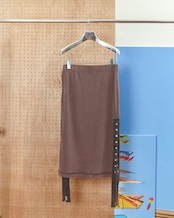 kotoha yokozawa - Click Dot Skirt :Cacao|クリックドット/製品染めリブ+ヘビー綿テープ