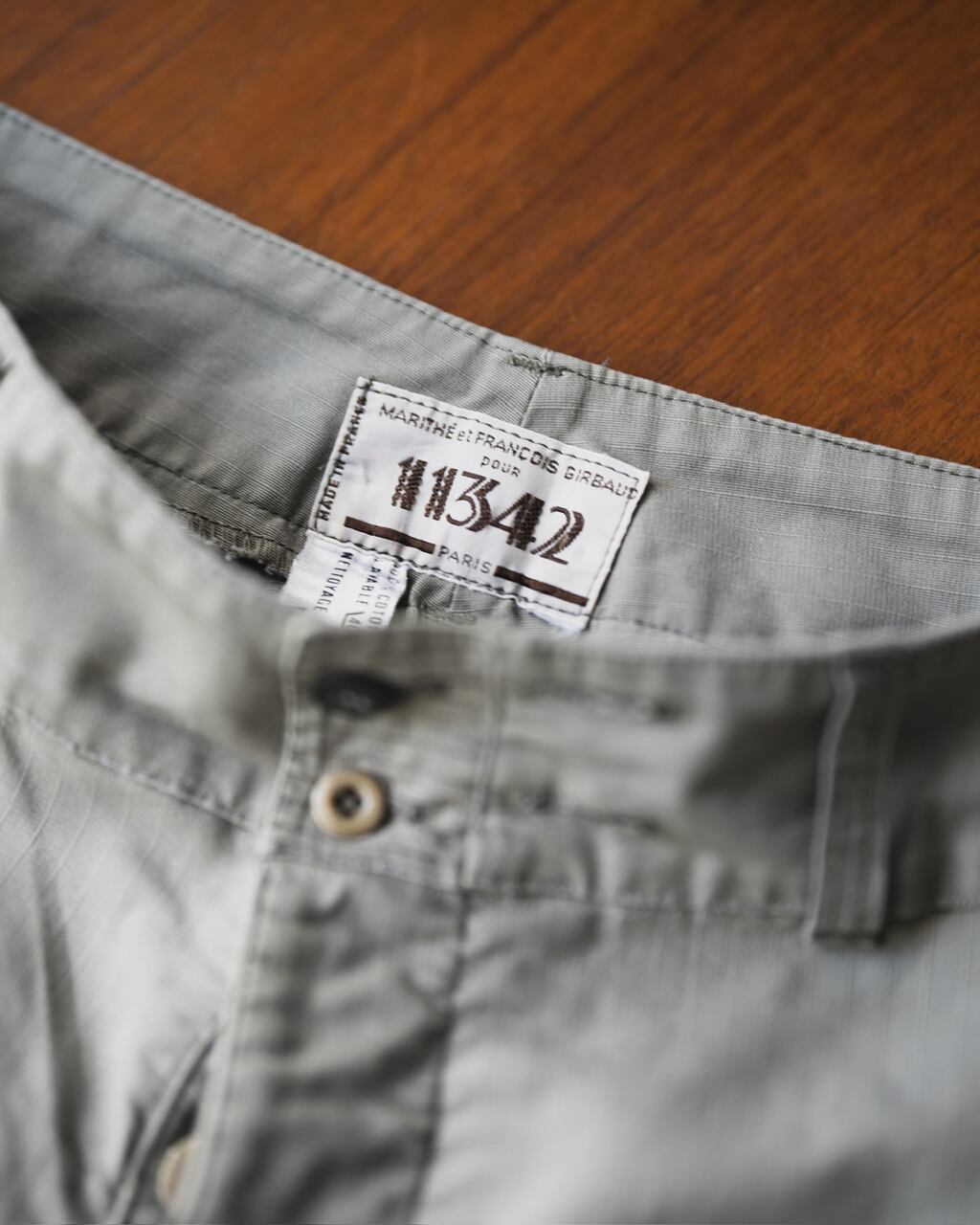 MARITHE + FRANCOIS GIRBAUD ボロ加工 00s グランジ MARITHE FRANCOIS GIRBAUD ⁡ Bleached Stripe Denim Shorts ⁡ size:38