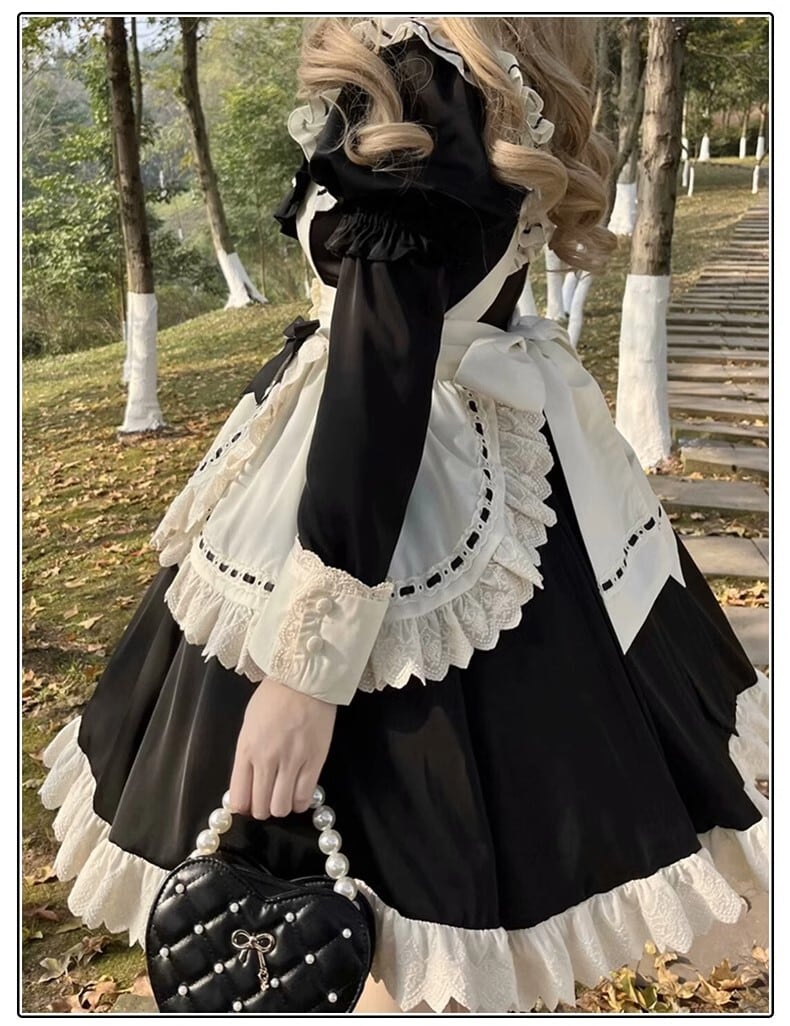 メイド風 クラシカルロリータ ワンピース LL ヨーク切替 m メイド風 クラシカルロリータ ワンピース LL ヨーク切替 m