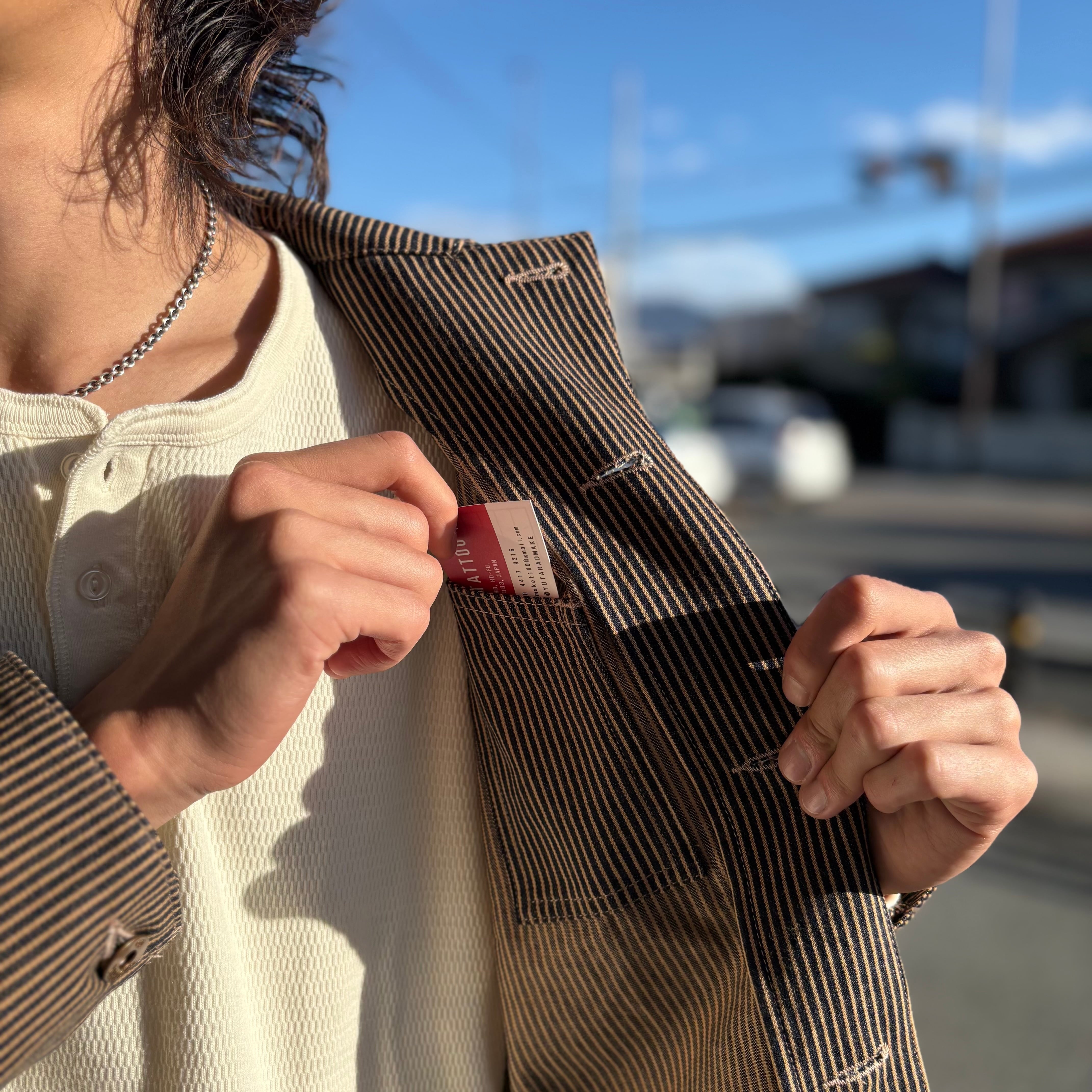 ワークジャケット ジャケット カバーオール メンズ ヒッコリー