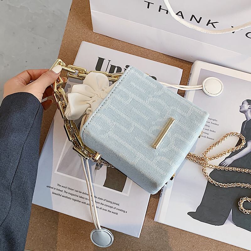 ミニチェーン レッド 手作りハンドバック63979460947