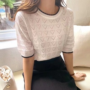 5部袖 柄ニット　AJ1080-5005