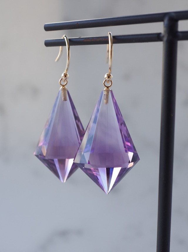 Fancy Cut Amethyst Earrings - 1