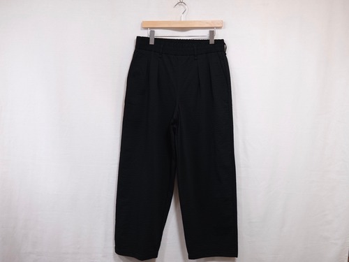 CURLY” EZ WIDE TROUSERS Seersucker BLACK”