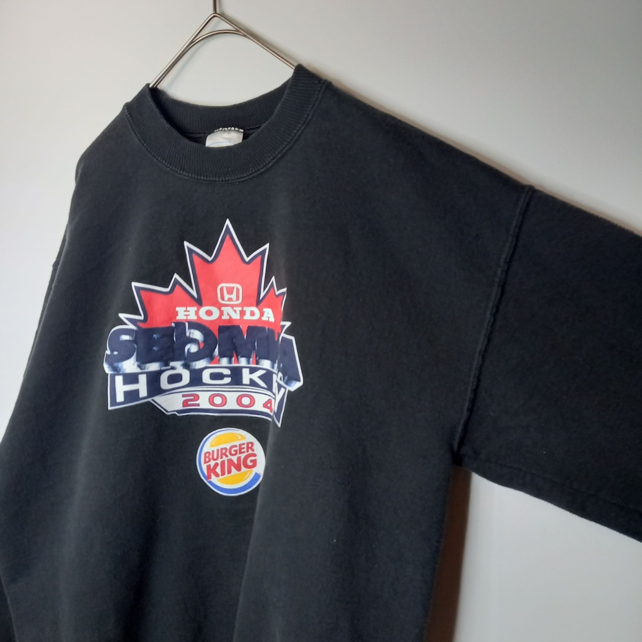 クルーネック　スウェット　トレーナー　企業ロゴ　HONDA　バーガーキング