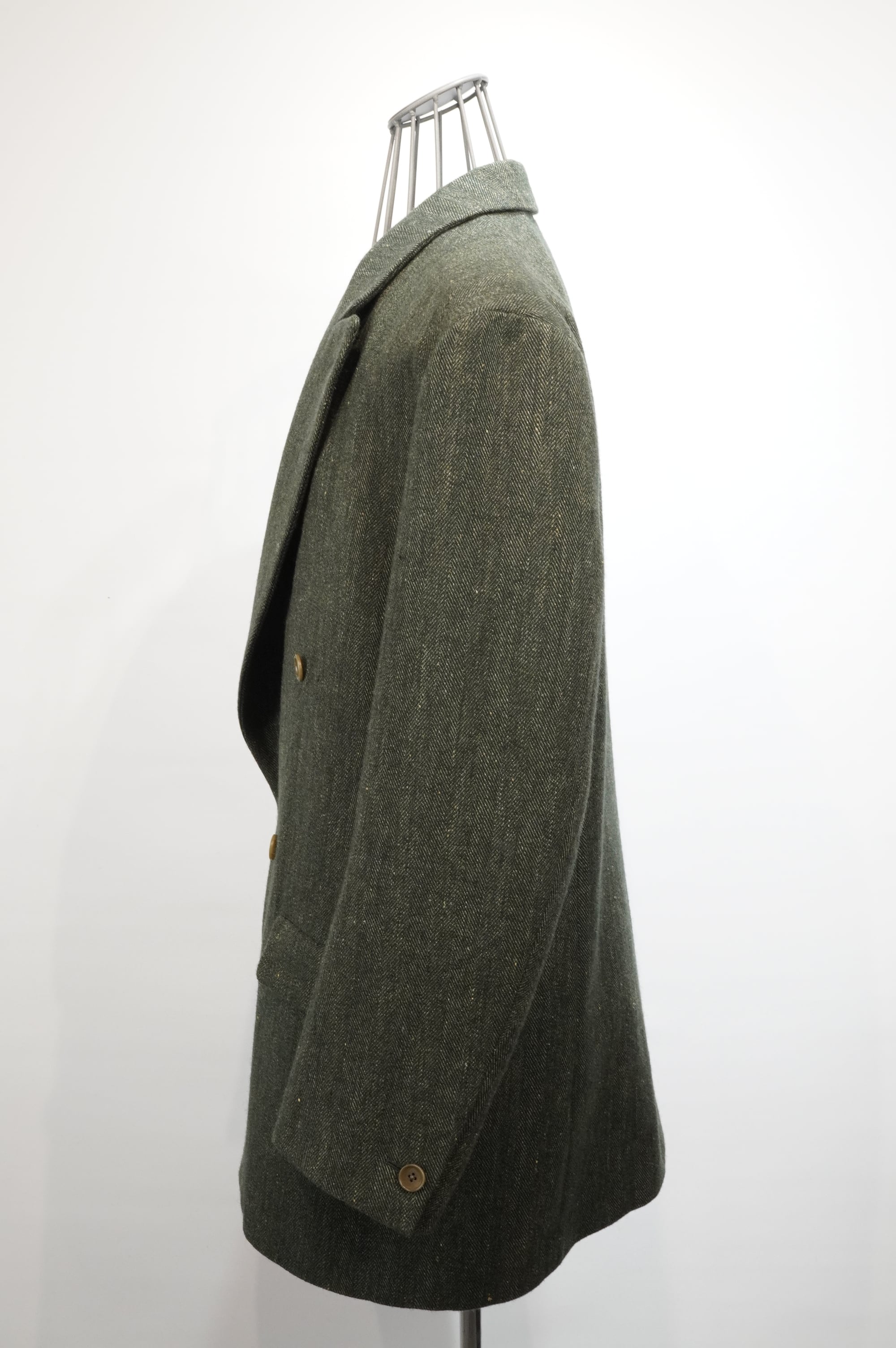HAVERSACK / Wool Linen Herringbone Tweed Double Breasted Jacket | ARCD