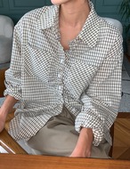 【新作5％OFF・3日間】Check Frill Shirts_2colors
