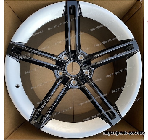 2020+ ポルシェ タイカン 1個 21インチ ツイン 5 スポーク シルバー スタイル ホイール -BRN-12228