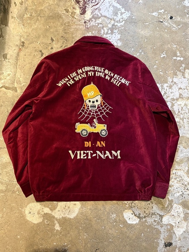 HOUSTON / VELVETEEN VIETNAM JACKET (SKULL) / ベトジャン / BURGUNDY / 51641