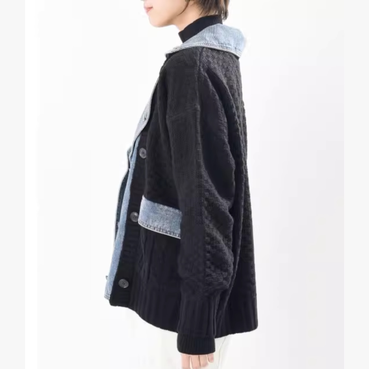 異素材ミックス ニット ジャケット 00095・画像6