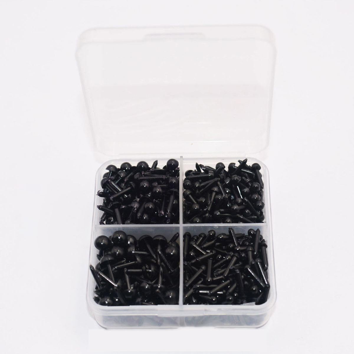 【在庫のみ】さし目 ぬいぐるみ 目 差し目 動物 手芸 め 約616個入り(3mm/4mm/5mm /6mm) ドールメイキング DIY 縫製 ブラック