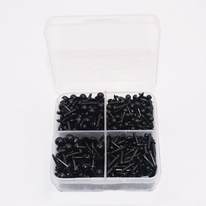 【在庫のみ】さし目 ぬいぐるみ 目 差し目 動物 手芸 め 約616個入り(3mm/4mm/5mm /6mm) ドールメイキング DIY 縫製 ブラック