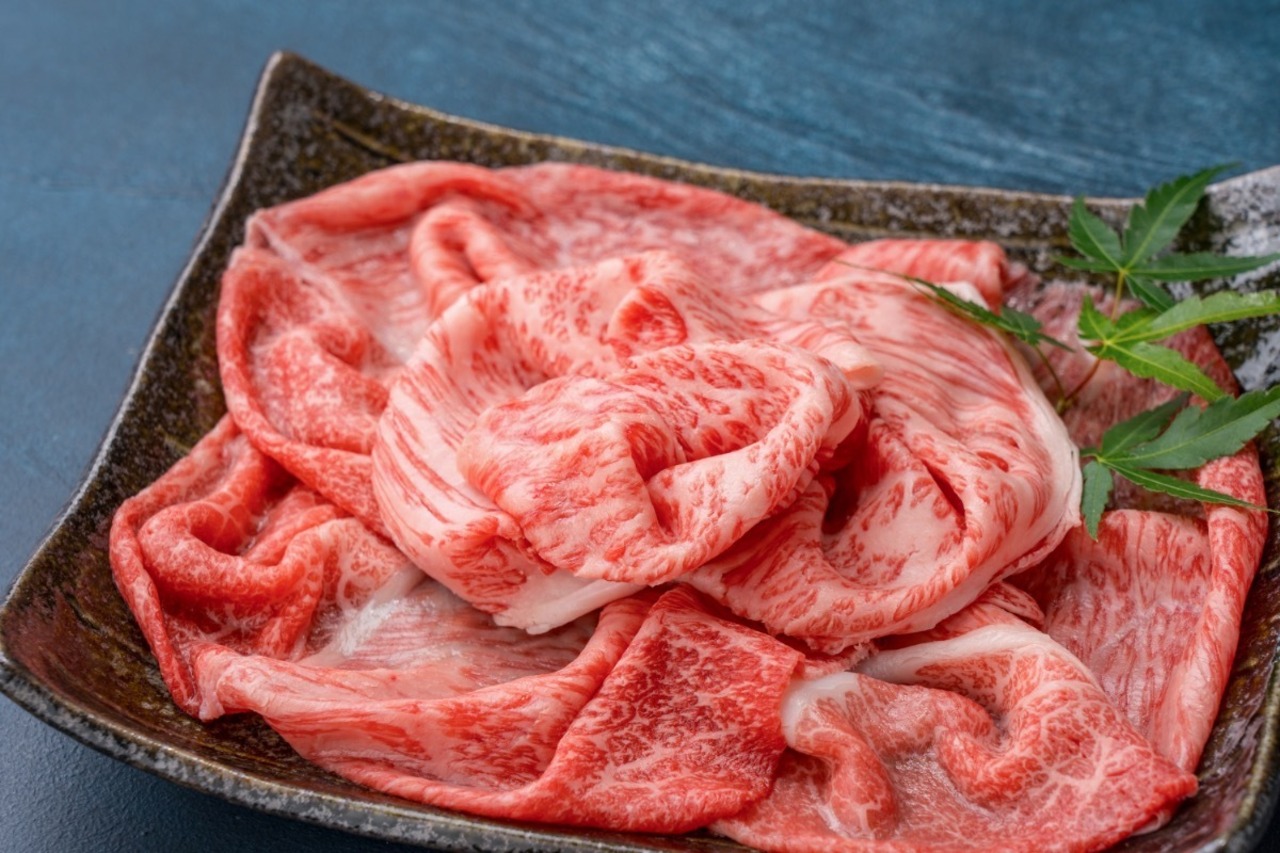 ※注文受付12/21まで!A5等級鹿児島県産黒毛和牛霜降り・赤身スライス食べ比べ 400g