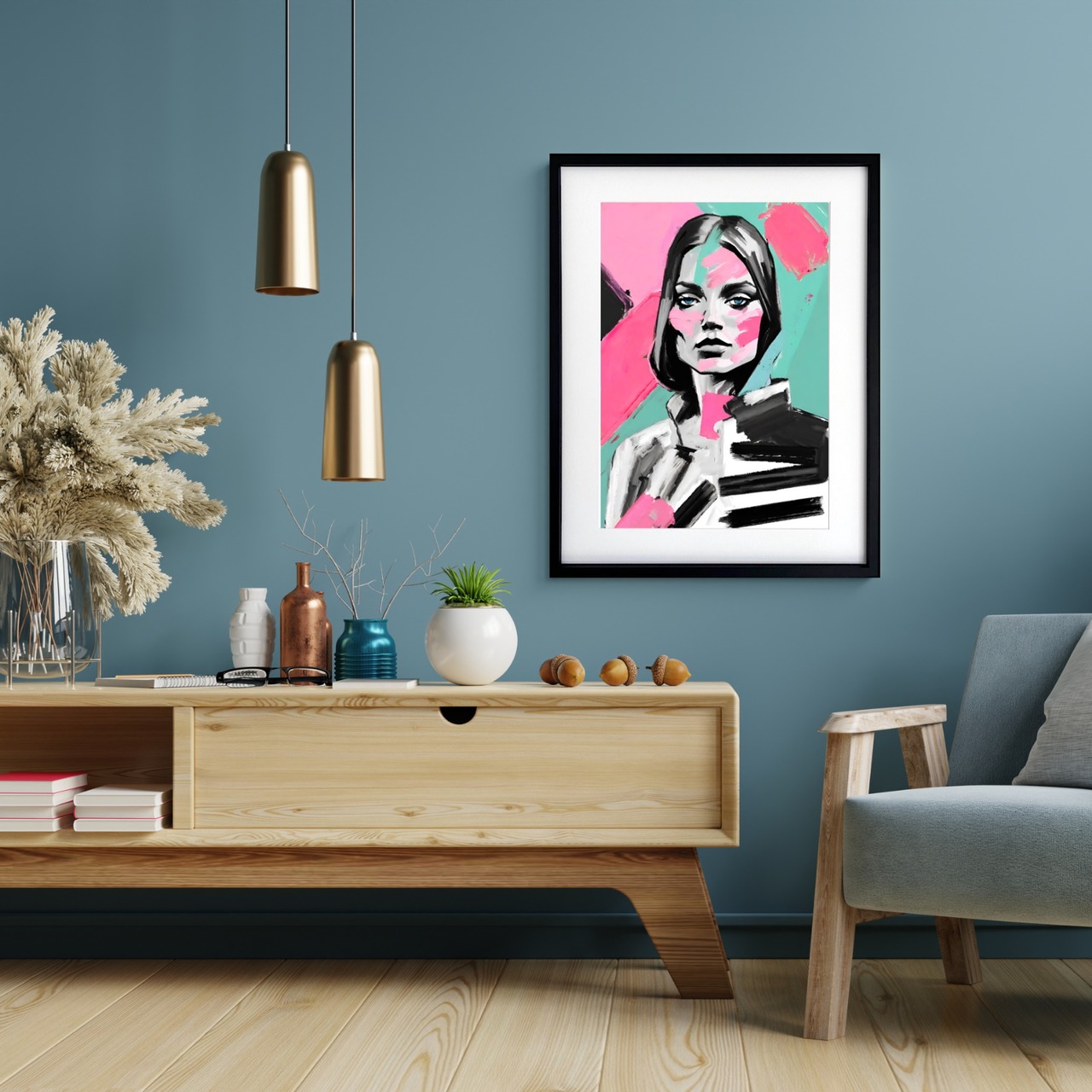 Mirthful 抽象アートポスター｜陽気さと美しさを描くファッショナブルアート｜シンプルモダン空間に映える上質インテリアA2ポスター