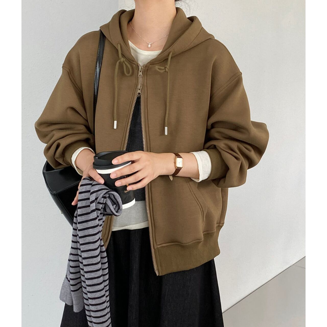 フーデッドジップアップパーカー a0579