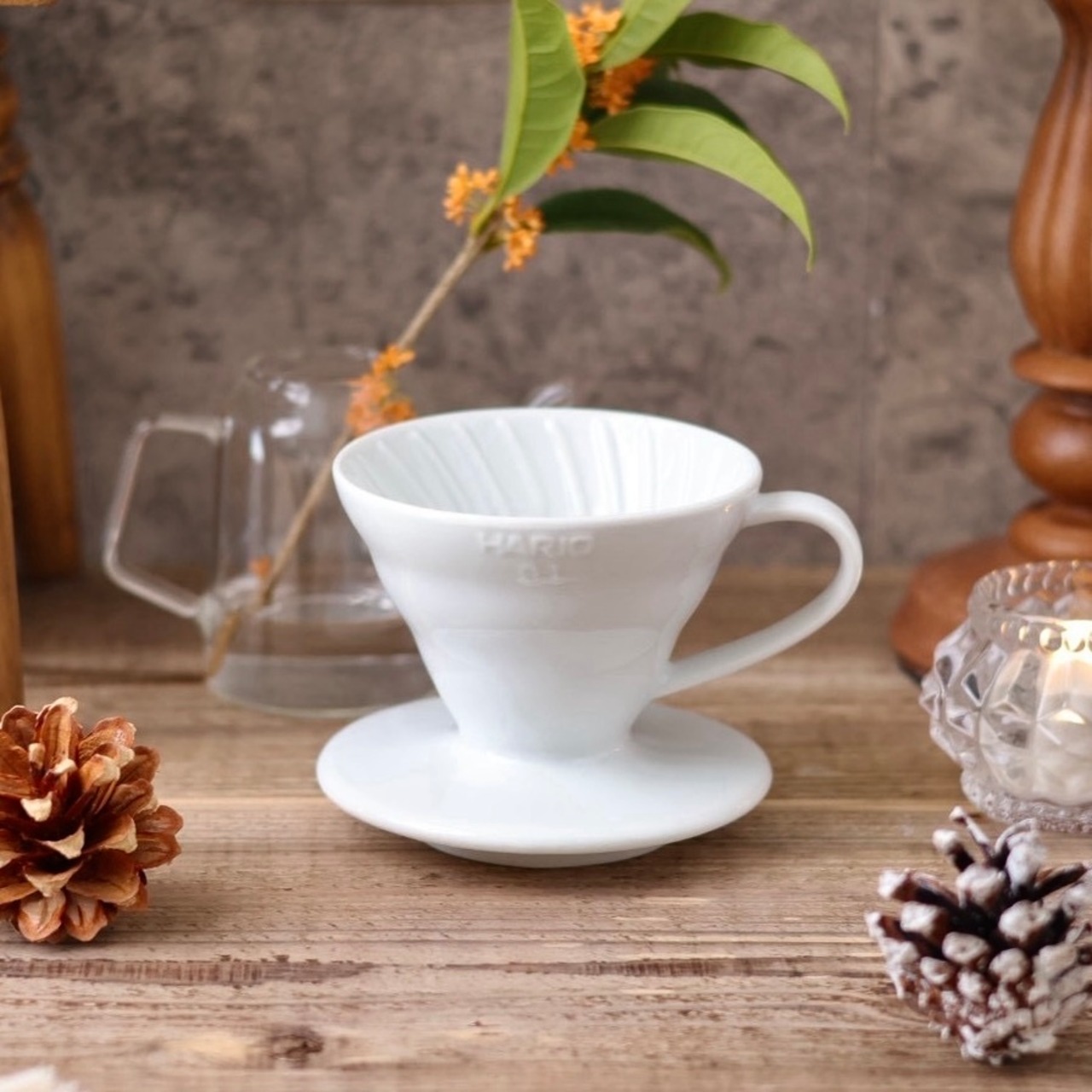 HARIO V60透過ドリッパー 01ホワイト セラミック製