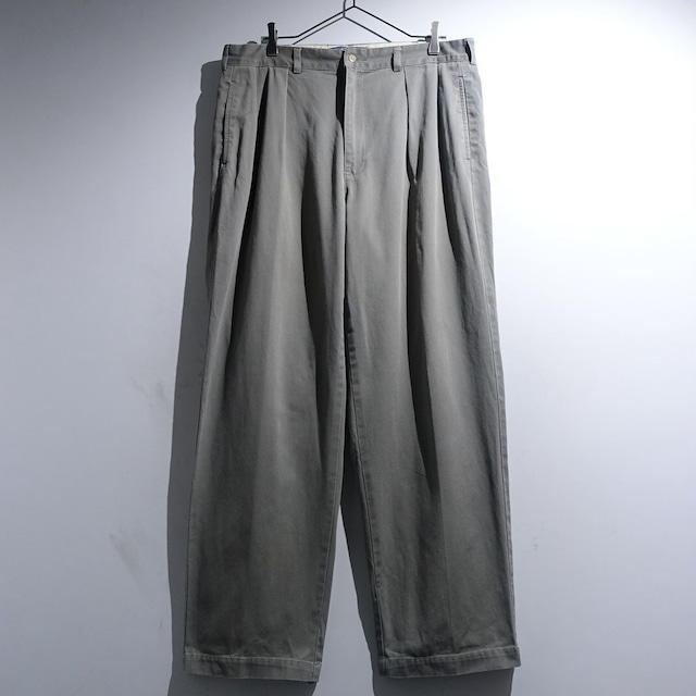 90s "Ralph Lauren" Light Green 2-Tuck Wide ANDREW Pants