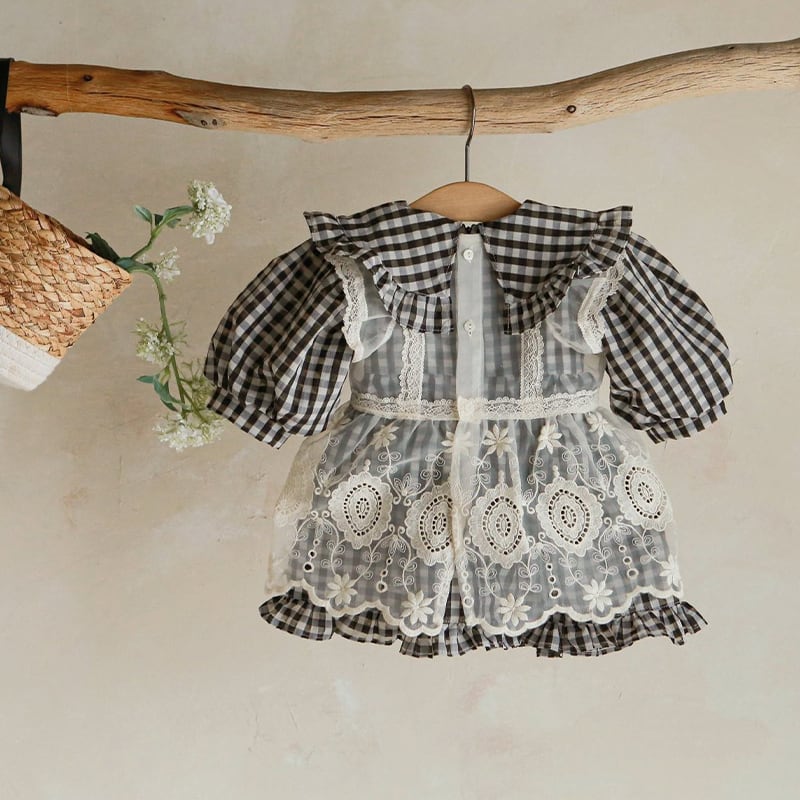 【BABY&KID】2024新作 レトロチェックワンピース