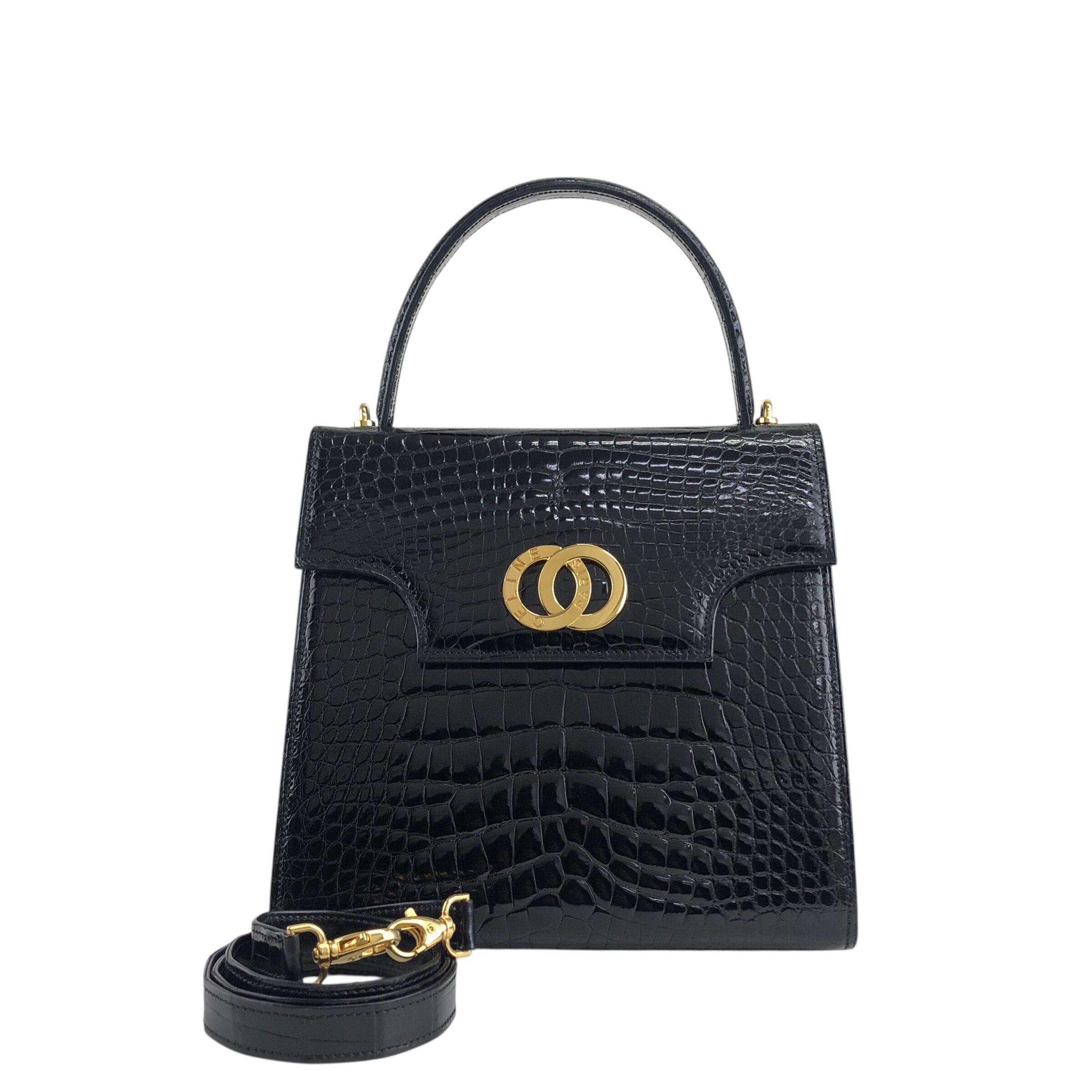 CELINE セリーヌ ショルダーバッグ ブラック ダブルサークルロゴ