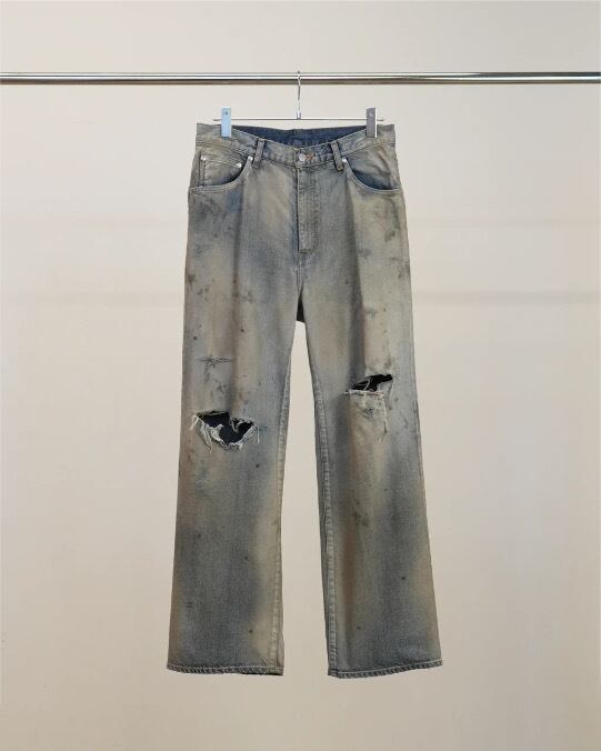 26SS】ANCELLM CRASH MIDDLE STRAIGHT 5P DENIM PANTS(INDIGO) ANC