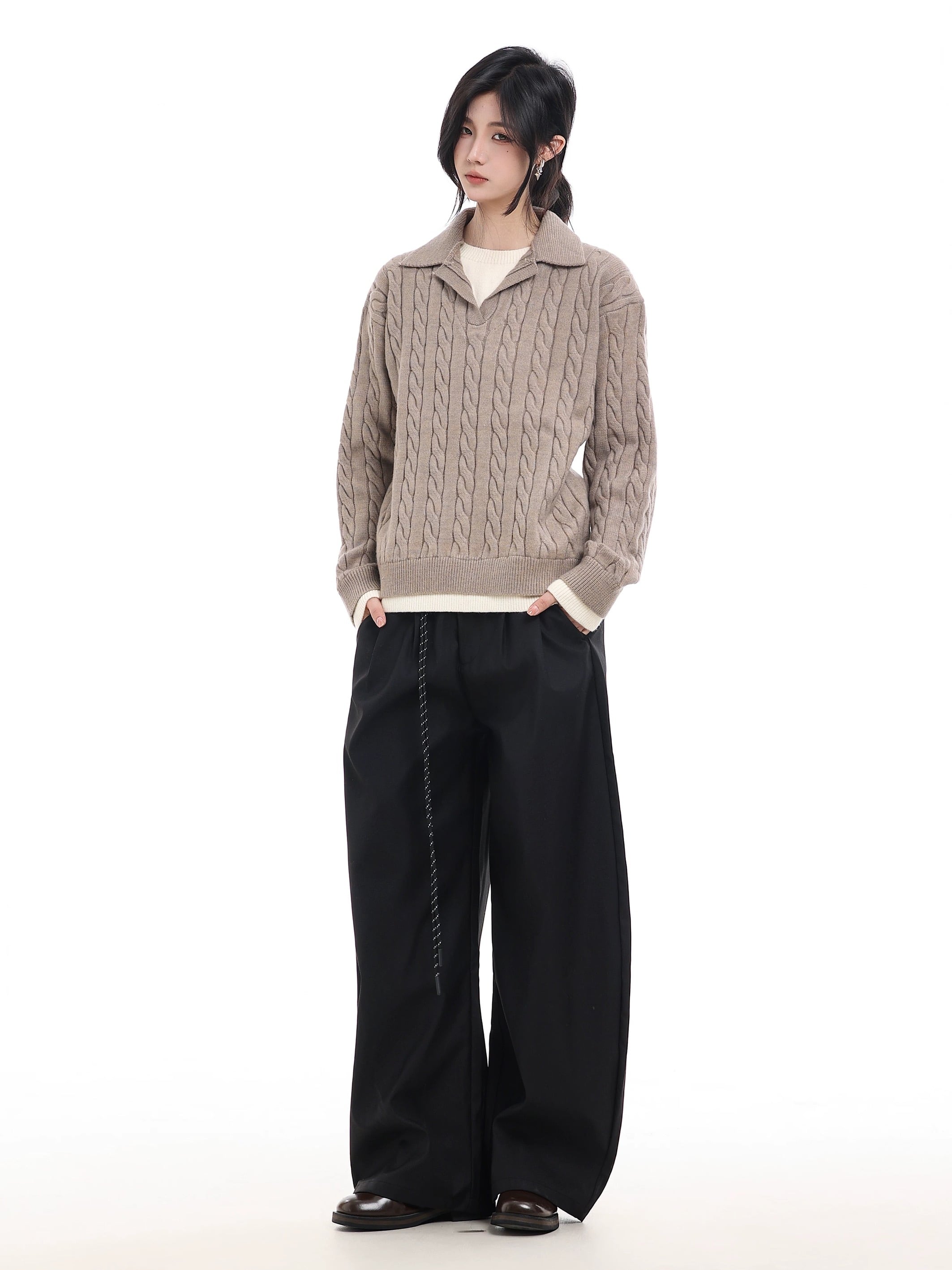 ドローストリング タックワイドスラックス / Drawstring Tuck Wide Slacks