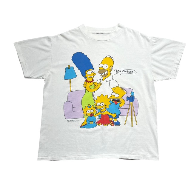 《L》ザ・シンプソンズ Tシャツ 両面プリント シングルステッチ ホワイト 90年代 vintage no.10595