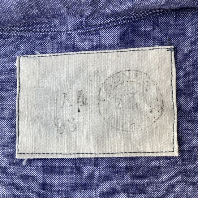 French Army セーラーシャツ 50s〜 ラミーリネン フランス海軍 ミリタリー デッドストック ヴィンテージ古着 画像10