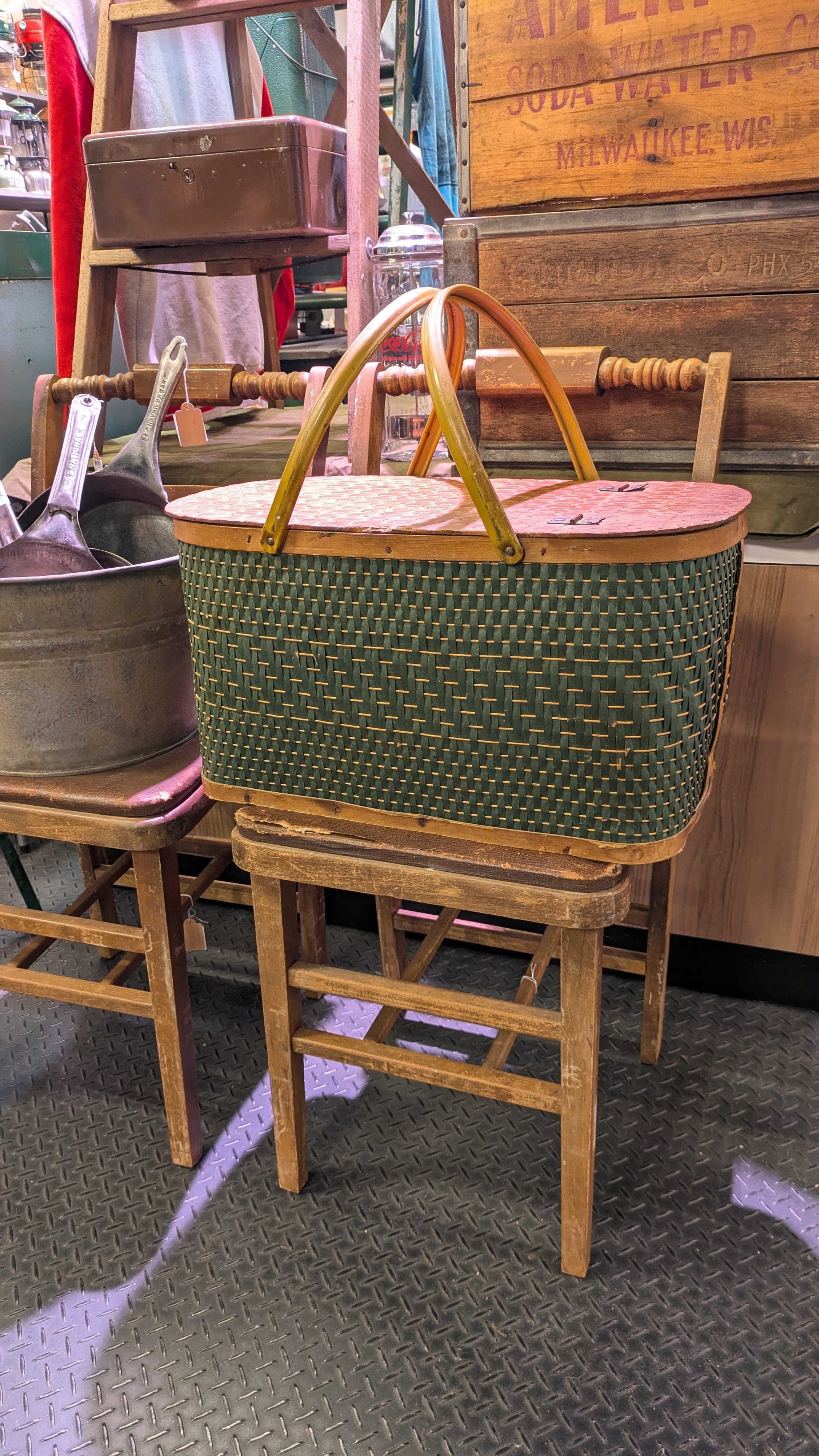 Vintage REDMAN PicnicBasket Square ビンテージ レッドマン