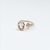 K10 Morganite Diamond Ring