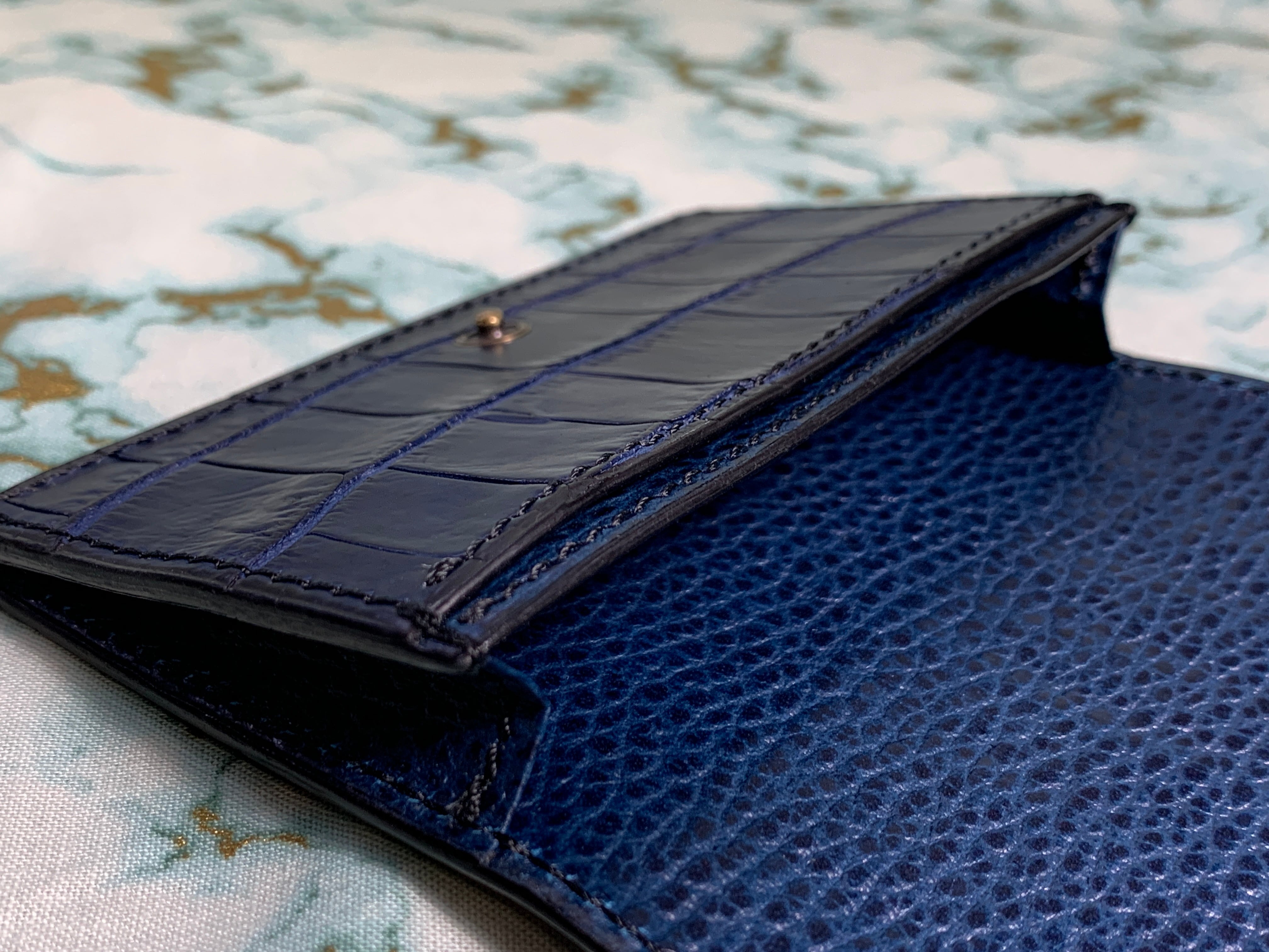 firebird 藍染　濃藍　ポロサス　名刺入れ ポロサス(藍染:濃藍)】カード＆名刺入れ【バンブー】ササマチ2つ折り