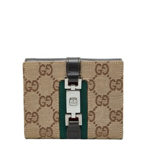 グッチ GGキャンバス ジャッキー シェリーライン 二つ折り財布 05470 ベージュ マルチカラー キャンバス レザー レディース GUCCI 【中古】